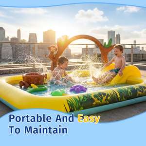 <span class=keywords><strong>Piscine</strong></span> gonflable multifonctionnelle personnalisée pour jeux aquatiques, en PVC, pour usage domestique et extérieur, avec arroseur, épaissie et agrandie - Product Image 5