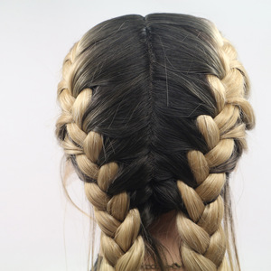 Tóc giả với bím tóc đuôi cá đầy màu sắc, sợi nhuộm nhiệt độ cao, và tóc giả tổng hợp trước ren - Product Image 4