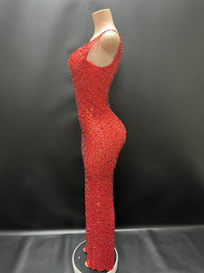 NOVANCE, vestidos de verano para mujer, vestido rojo de graduación 2024, vestido de fiesta de cumpleaños con purpurina Sexy transparente para fiesta de noche, - Product Image 3
