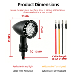 ไฟเลี้ยวรถมอเตอร์ไซค์ LED สไตล์วินเทจ ไฟกระพริบแบบเรโทร เหมาะสำหรับฮาร์เลย์ เดวิดสัน อุปกรณ์ตกแต่งรถมอเตอร์ไซค์แบบดัดแปลง - Product Image 2