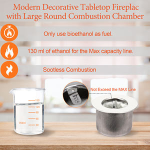 Cheminée à <span class=keywords><strong>bio</strong></span>éthanol en stock UE, cheminée de table à manger avec verre et couvercle, <span class=keywords><strong>meilleur</strong></span> cadeau - Product Image 4