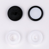 Kualitas baik transparan bulat persegi plastik Press-stud pakaian kancing jepret 8-20mm tak terlihat hitam putih