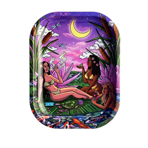 High Standard Quality Custom Printing Metal Tinplate <b>Rolling</b> Tray Food Safe Waterproof Serving for for Smoking Accessories Logo - Product Image 2