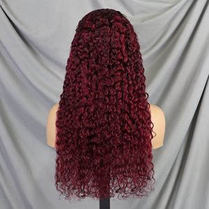 200% Human Hair <b>Wigs</b> #99J Water Wave <b>Lace</b> Front <b>Wigs</b> Long 13x4 Transparent <b>Lace</b> Frontal Hair <b>Wig</b> - Product Image 4