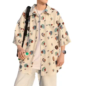 Dropshipping Producten 2022 Zomer Mode Korte Mouwen Zijde 3D Gedrukt Shirt Zeefdruk T-shirt Hawaii Overhemd Mannen