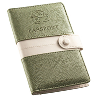Portefeuille de haute qualité pour passeport en cuir PU avec blocage RFID, porte-cartes de passeport