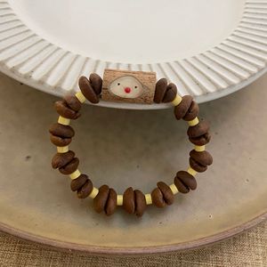 Pulsera de Granos de Café Genuinos <span class=keywords><strong>con</strong></span> Diseño Exclusivo, Kevlar, Piedra Natural, Dije <span class=keywords><strong>con</strong></span> Cara de Muñeca, <span class=keywords><strong>Aroma</strong></span> Rico, Estilo Único para <span class=keywords><strong>Mujer</strong></span> - Product Image 4