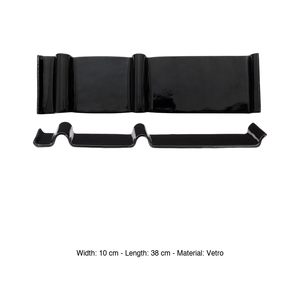 Plateau de service à sushi en verre noir 38 × 10 cm Venezia Fait main M1934 - Product Image 3