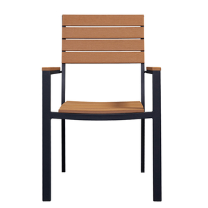 7 miếng gỗ Patio nhà hàng ngoài trời Vườn nhôm gỗ bàn ăn và Ghế bộ - Product Image 2