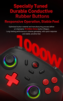 WOOKING GC Wireless Gamepad 2.4GHz BT Tri-Mode Pencahayaan RGB Desain Ergonomis Getaran Ganda Sensor Gerak Cetakan Pribadi