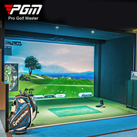 Simulador de Golf para Interiores PGM MNQ002-10 con Entrenador por Inducción Infrarroja y Campo de Práctica 3D