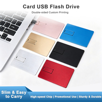 Clé USB en plastique OEM personnalisée 1 Go 2 Go 4 Go 64 Go, clé USB 2.0 avec boîte personnalisée, format carte de crédit, pour stockage et cadeau