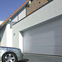 Porte de garage moderne en acier galvanisé noir, finition imperméable et fenêtres