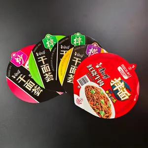 Wholesale Instant Noodle PS Cup Packaging Heat Sealing Die Cut Aluminum Foil Lid Film