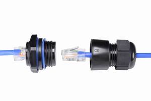موصل كابل شبكة إيثرنت RJ45 أنثى من GIET، موصل لوحة شبكة LAN، تصنيف IP68، 12 فولت 2 أمبير، غلاف نايلون - Product Image 3