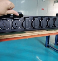 Kotak panel logam ST 19 inci 2U rak distribusi daya terpasang kotak logam dengan voltmeter