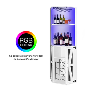 <strong>Corner</strong> <strong>Bar</strong> Cabinet <strong>Unit</strong> with Wine Glass Rack and Lower Cabinet - Product Image 6