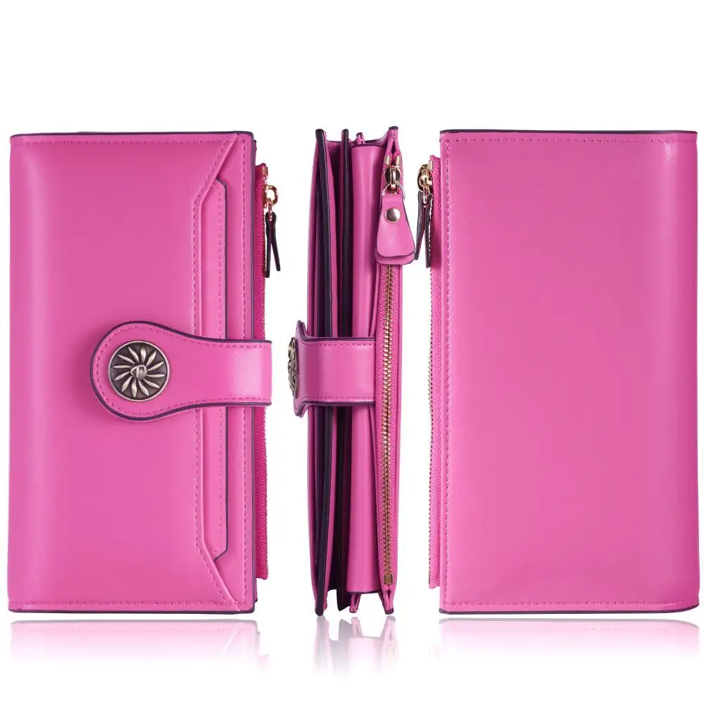 Luxus-Design Leder Damen-Geldbörse große Kapazität Rfid-Blocking individualisierte Damen-Clutch-Karteportemonnaie