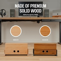 Caja de Almacenamiento de Cables de Datos Rectangular de Madera Maciza de Estilo Moderno y Simple para Escritorio, Coche, Sala de Estar, Dormitorio, Mesa de Estudio