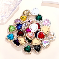 Luxe platte steentjes met hartvormige kristallen knoop, diamanten rand, grote sierlijke strass steentjes voor jurken, kleding en schoenen