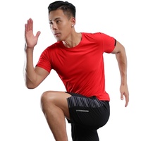 Kaos Olahraga Kompresi Lengan Pendek Pria Berkualitas Tinggi untuk Fitness dan Gym, Ready Stock