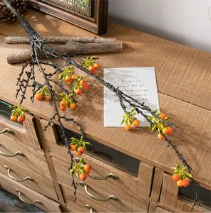 Composition florale artificielle sur pied, style liane grimpante à fruits rouges, pour aménagement paysager de villa - Product Image 2