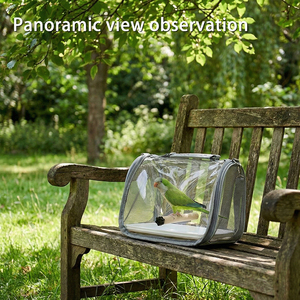 ADZIA Eco-vriendelijke duurzame draagbare papegaaienkooi, lichtgewicht en ademend, met schouderriem voor buitengebruik en handtransport. - Product Image 4