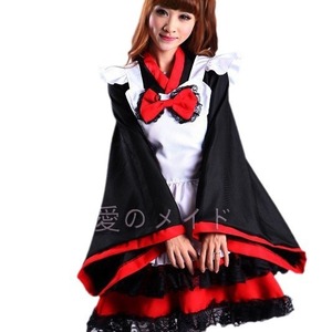 Maid Costume Black Red Cosplay Women's Lolita Dress Anime Role Play Outfit Summer 2022 - Product Image 3