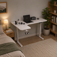 Bureau debout électrique intelligent et moderne, ergonomique, pour bureau et domicile, en forme de L, réglable en hauteur, entièrement adaptable