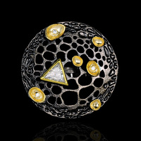 Bijoux gothiques créatifs KYRA01657 anneau en Zircon plaqué pistolet noir pour femmes