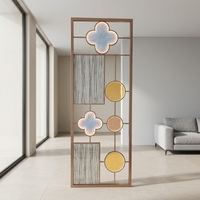 Paravent de séparation de pièce en acier inoxydable doré rose découpé au laser avec éclairage LED, design moderne de luxe léger, cloison d'entrée en métal sur mesure