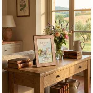 Beltrami Photo <b>Frame</b> 4x6 Inch Real Silver Plated Metal <b>Frame</b> With <b>Pink</b> Wave Design For Home Decor - Product Image 2