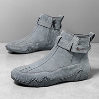 Bottes montantes rétro en cuir véritable pour hommes, grande taille, antidérapantes et chaudes – Nouveauté transfrontalière très prisée