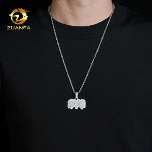 Liontin Huruf Moissanite, Liontin Bertabur Batu, Perak 925, Perhiasan Hip Hop, Liontin Nama Kustom Moissanite, Gaya Meleleh - Product Image 4