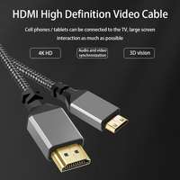 Câble HDMI vers Mini HDMI Justlink 4K 60Hz 18Gbps plaqué or, en nylon tressé, mâle-mâle, pour TV, moniteur, caméra