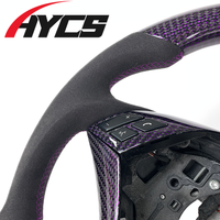 Volant sport personnalisé en fibre de carbone et suède violet pour BMW M3 M4 E60 E90 E80 E83 E91 E92 E93 520 523 528 530 535 545