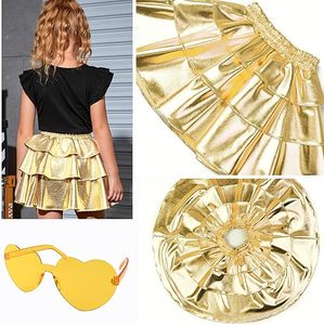 Conjunto de Falda Tutú Brillante <span class=keywords><strong>con</strong></span> Capas para Niñas <span class=keywords><strong>con</strong></span> Lentes de Corazón, Disfraz Brillante para Fiestas, Cumpleaños, Halloween, Disfraces - Product Image 5