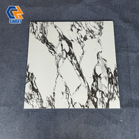 Carrelage en porcelaine brillant moderne 800x800mm 10mm, antibactérien, résistant aux acides, texture imitation pierre pour murs de villas et salles de bain