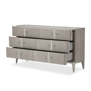 Commode élégante moderne personnalisée avec dessus en marbre élégant façade grise texturée Buffet à garniture <span class=keywords><strong>platine</strong></span> Armoire d'entrée - Product Image 4