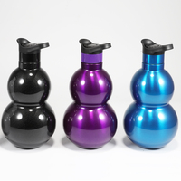 Bouteille d'eau réutilisable en forme de gourde de 600 ml, couleur personnalisée, avec bouchon à vis anti-fuite, style gourde, pour le sport, vente en gros