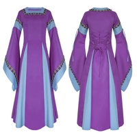 Robe de costume médiévale Renaissance pour femmes adultes, robe longue à lacets irlandaise, cosplay, robe rétro, Halloween