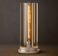 Lampe de table en verre cristal K9, lampes de bureau en laiton massif, éclairage vintage cylindrique pour intérieur, bureau, maison, hôtel, style américain
