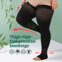 Chaussettes de compression pour cuisses, à bout ouvert, à pression graduée, de soutien médical, pour infirmières, voyages et sport