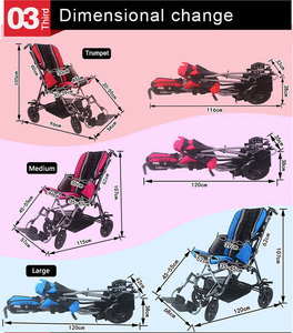 Sedia a rotelle elettrica pediatrica <span class=keywords><strong>portatile</strong></span> pieghevole con imbracatura di sicurezza a cinque punti pedane regolabili in altezza per bambini disabili - Product Image 4