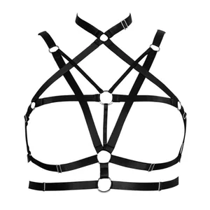 Wholesale caged strappy black bralette bra For Supportive