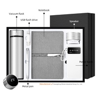 Set Hadiah Bisnis VIP Promosi 6-in-1 OEM untuk Wanita: Notebook, Flask, Speaker, Power Bank