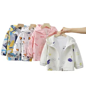 어린이의 새로운 패션 충전 코트 아기 긴 소매 후드 지퍼 탑 어린이 옷 도매