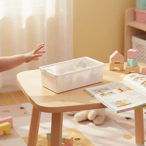 Boîte à crayons colorée – Boîtes de rangement en plastique de grande capacité, design empilable, fournitures scolaires, papeterie de bureau en gros - Product Image 3