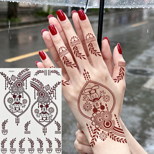 Adesivi per Tatuaggi all'Henné Bianchi e Marroni all'Ingrosso, Motivi Indiani, Decorazioni Temporanee per Mani, Piedi e Corpo - Product Image 1