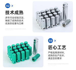 M14x1.5 dadi con laccio scanalato-sostituzione per 1999-2024 Chevy Silverado 1500, dado con aletta cromata a estremità chiusa con presa (24 pezzi) - Product Image 5